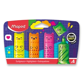 Maped Mini Fluo Kawai - 4 Stück